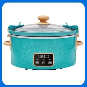 ❤️ New Pioneer Woman 6 Qt Digital Teal Slow Cooker